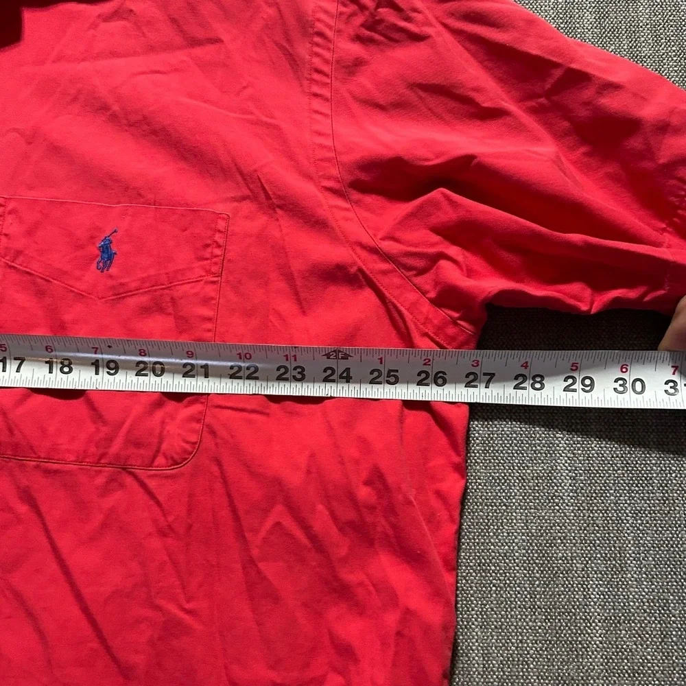 Polo Ralph Lauren Button Down Mens XL Red Blake Short Sleeve Cotton Pony Logo